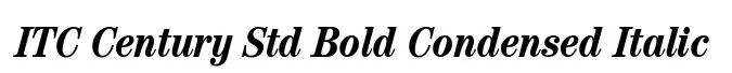 ITC Century Std Bold Condensed Italic