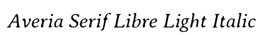 Averia Serif Libre Light Italic