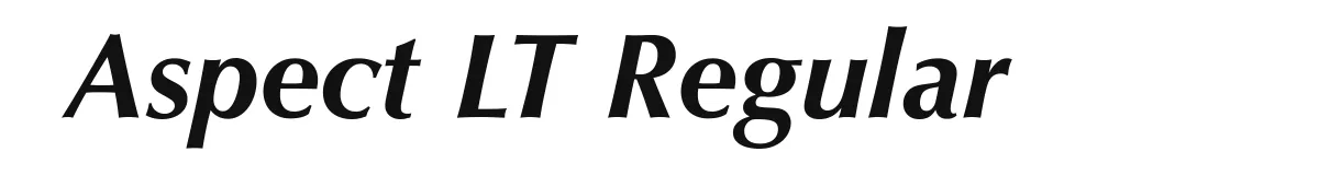 Aspect LT Regular original font preview