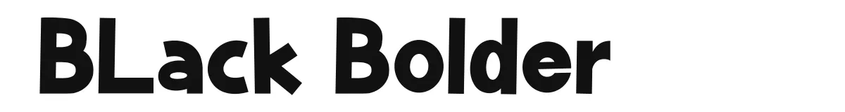 BLack Bolder font preview