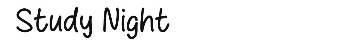 Study Night original font preview