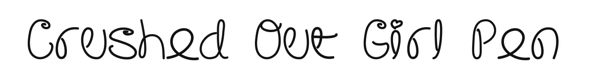 Crushed Out Girl Pen original font preview