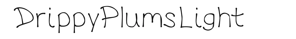 DrippyPlumsLight original font preview