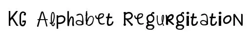 KG Alphabet Regurgitation original font preview
