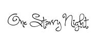 One Starry Night original font preview