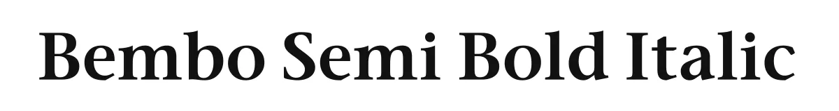 Bembo Semi Bold Italic original font preview