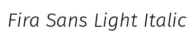 Fira Sans Light Italic