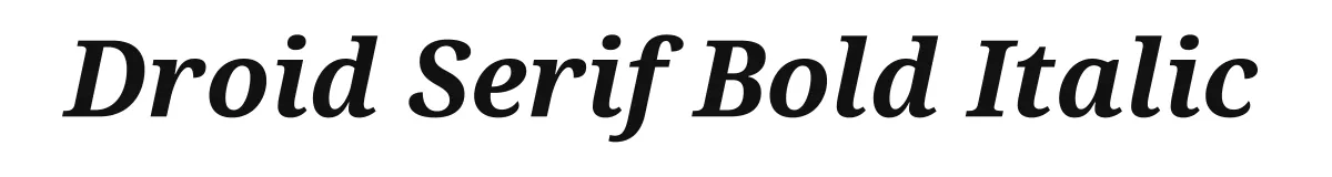 Droid Serif Bold Italic original font preview