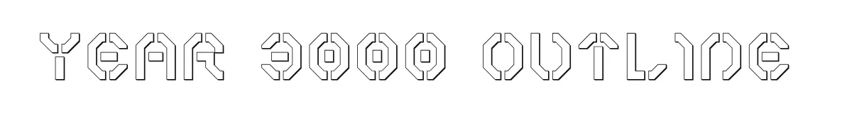 Year 3000 Outline original font preview