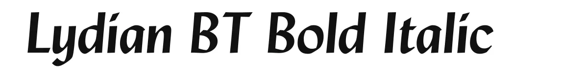 Lydian BT Bold Italic original font preview