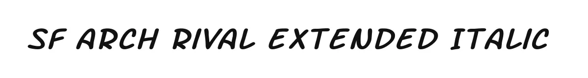 SF Arch Rival Extended Italic original font preview