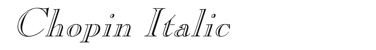Chopin Italic original font preview