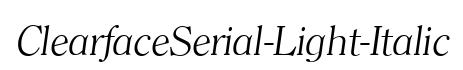 ClearfaceSerial-Light-Italic