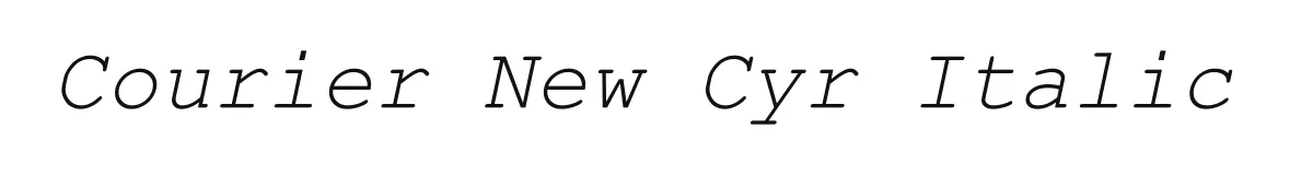 Courier New Cyr Italic original font preview