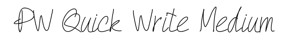 PW Quick Write Medium original font preview