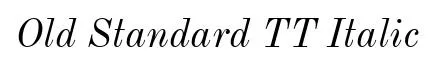 Old Standard TT Italic original font preview