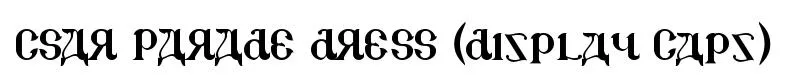 CSAR PARADE DRESS (Display Caps) original font preview