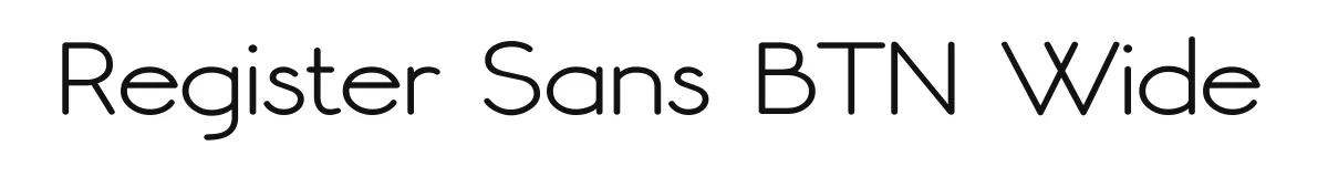 Register Sans BTN Wide original font preview