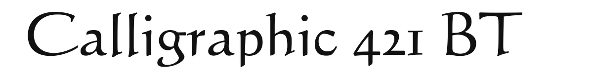 Calligraphic 421 BT original font preview