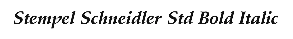 Stempel Schneidler Std Bold Italic original font preview