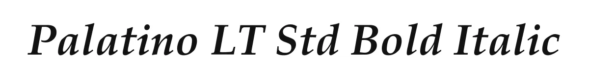 Palatino LT Std Bold Italic original font preview