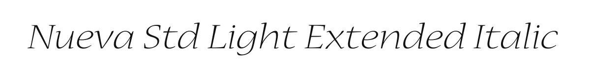 Nueva Std Light Extended Italic original font preview