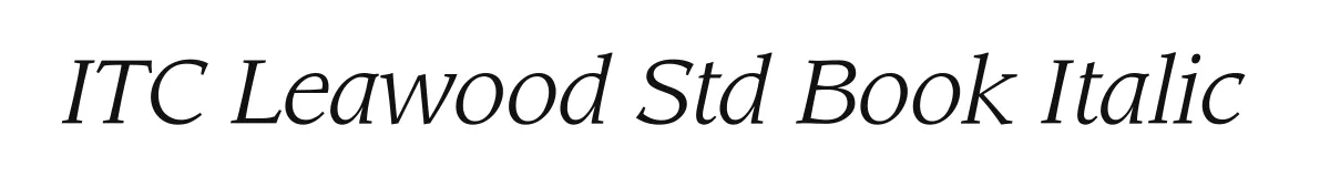 ITC Leawood Std Book Italic original font preview