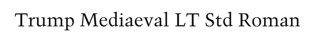 Trump Mediaeval LT Std Roman original font preview