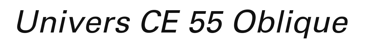 Univers CE 55 Oblique original font preview