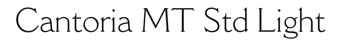 Cantoria MT Std Light original font preview