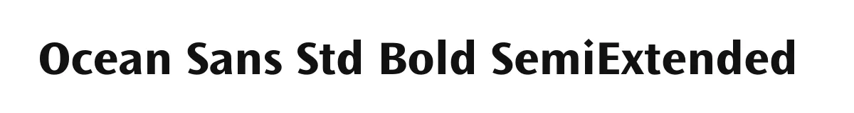 Ocean Sans Std Bold SemiExtended original font preview