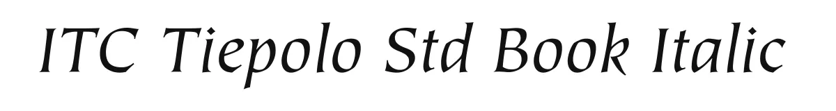 ITC Tiepolo Std Book Italic original font preview