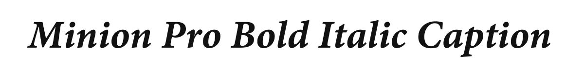 Minion Pro Bold Italic Caption original font preview