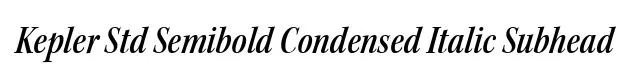 Kepler Std Semibold Condensed Italic Subhead