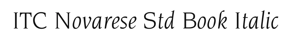 ITC Novarese Std Book Italic original font preview
