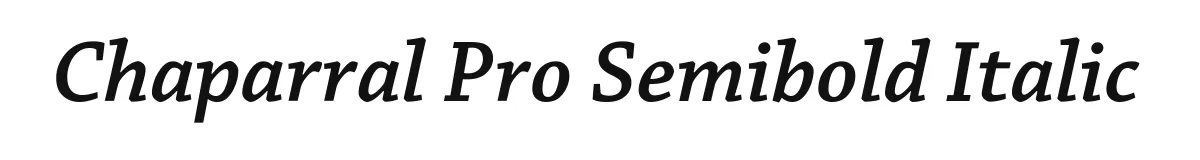 Chaparral Pro Semibold Italic original font preview