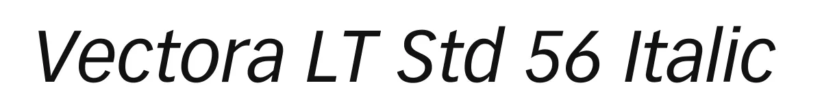 Vectora LT Std 56 Italic original font preview