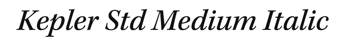 Kepler Std Medium Italic original font preview