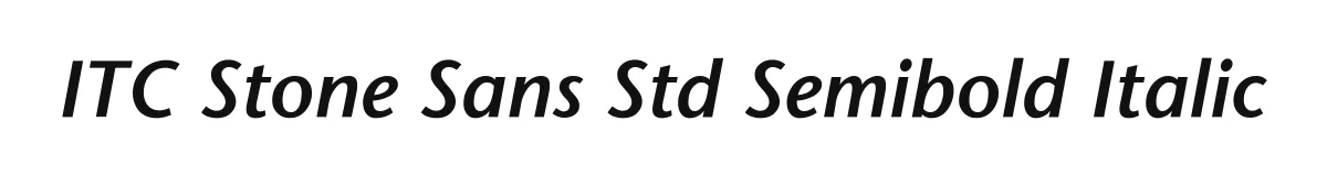 ITC Stone Sans Std Semibold Italic original font preview