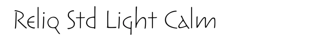 Reliq Std Light Calm original font preview