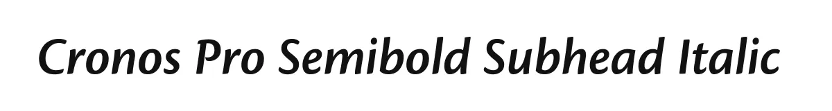 Cronos Pro Semibold Subhead Italic original font preview