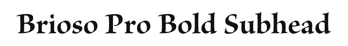 Brioso Pro Bold Subhead original font preview
