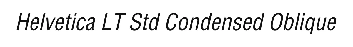Helvetica LT Std Condensed Oblique original font preview