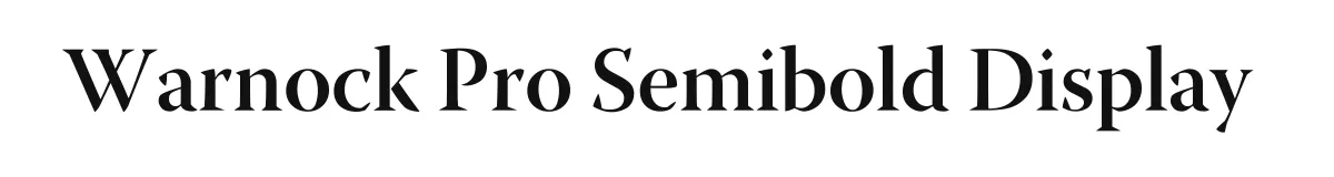 Warnock Pro Semibold Display original font preview