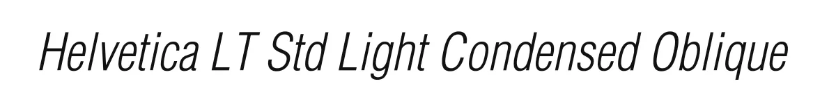 Helvetica LT Std Light Condensed Oblique original font preview