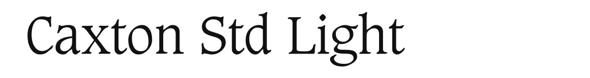 Caxton Std Light original font preview
