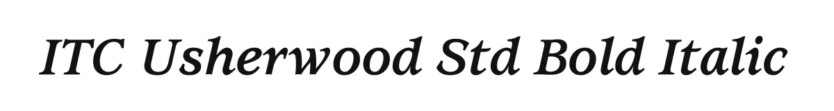 ITC Usherwood Std Bold Italic original font preview