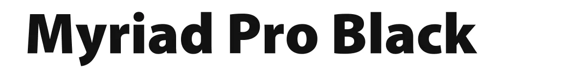 Myriad Pro Black original font preview