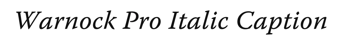 Warnock Pro Italic Caption original font preview