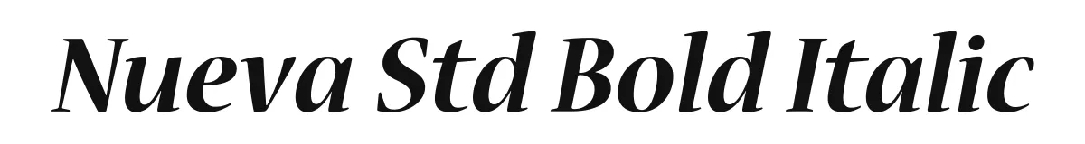 Nueva Std Bold Italic original font preview
